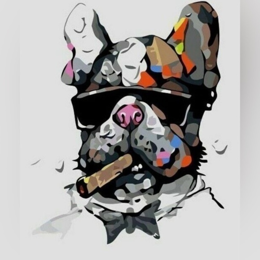 Bull Dog Smoking Cigar - Paint By Numbers Kit 16" x 20
